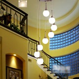 简约现代餐厅卧室创意客厅复式楼梯过道吊灯白色玻璃圆球吊灯单头