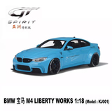 现货GT Spirit蓝色1:18宝马M4 LB Works宽体 改装版 树脂汽车模型