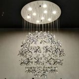 现代艺术花朵球形LED水晶吊灯创意蝴蝶吸顶灯客厅餐厅卧室灯包邮