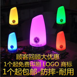 粤明新款热销LED充电酒吧台灯 创意圆形斜口发光烛台 KTV服务灯