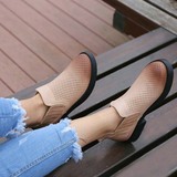 特价 伊莎迪 1615 夏季镂空女靴 圆头休闲单靴 真皮短靴 低跟裸靴