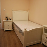 美式储物1.2米床定制 美式家具 简约田园桦木储物箱体1.35儿童床