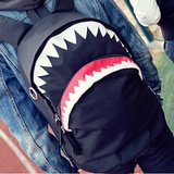 新款男女学生情侣书包时尚潮流鲨鱼包韩版休闲个性双肩包旅行背包