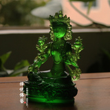 禅悦佛艺 古法琉璃 绿度母菩萨佛像 藏传佛教用品 密宗佛像 摆件