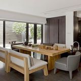 LOFT简约现代实木办公桌会议桌美式休闲咖啡桌6-8人餐桌椅组合