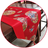 新中式红木餐桌旗中国风古典茶几布艺电视柜长条桌布桌巾鞋柜盖布