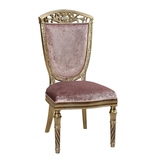 亿联家居 欧式进口榉木木架 实木雕刻贴金箔 别墅餐椅 粉紫色餐椅