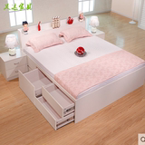 板式床双人床板式床可储物高箱床1.8米板式床榻榻米板式床