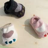 可爱动物婴儿珊瑚绒船袜防滑点胶 宝宝柔软地板袜睡眠袜小孩袜子