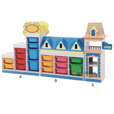 飞友 幼儿园区角收纳架 欧式造型组合玩具柜储物架自由组合分区柜