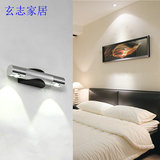 现代简约双头led壁灯可转动6W铝材浴室卫生间镜灯温馨卧室床头灯