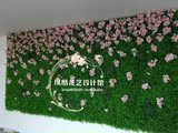 高档仿真绢花植物墙韩式樱花温馨绿植墙商场酒店会所室内外背景墙