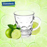 韩国进口Glasslock时尚水波纹钢化玻璃杯 带把手微波炉水杯280ml