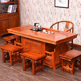 明清仿古家具 中式实木茶桌椅组合 古典战国茶桌 功夫茶台茶艺桌
