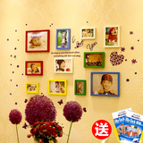 宝宝照片墙 相框墙彩色创意幼儿园木像框挂墙儿童房装饰 组合画框