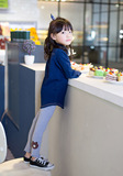 2016秋新款韩国女童针织牛仔中长款衬衫洗水绣花衬衣
