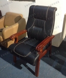 工厂直销 真皮会议椅 班前椅 实木桌前椅 商务会客椅 扶手椅6069