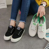 球鞋系带小白鞋韩版白色帆布鞋女平底学生休闲布鞋板鞋女平跟单鞋