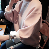 超值韩国代购正品女装春装新 温柔淡雅 柔和粉色套头休闲百搭卫衣