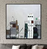 都市 原创简约现代线条色块风格抽象手绘装饰画设计感样板房挂画