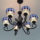 欧式地中海风格创意多头吊灯彩色玻璃艺术餐厅客厅卧室灯饰灯具