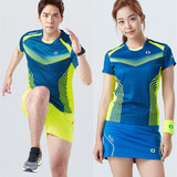2016新款韩国户外休闲运动羽毛球服时尚短袖圆领T恤男女同款