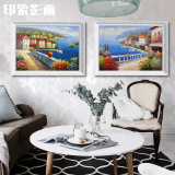 地中海 纯手绘油画 客厅卧室玄关书房装饰画 现代简约欧式风景
