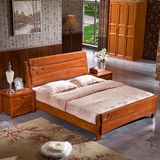 实木套房家具 1.5米1.8米中式床 实木双人床 简约现代简易架子床