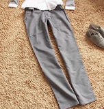 2016夏天必备anna0521最经典灰色超吸汗透气的薄款窄直筒休闲裤
