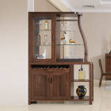 现代简约厅柜高端黑胡桃木间厅柜中式实木酒柜家具 玄关柜 可定制