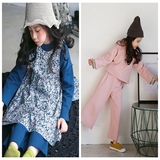韩国童装女童2016早春新款休闲套装女童纯棉运动服卫衣儿童套装