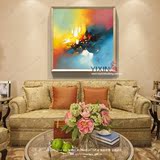 画师直销炫丽色彩动感手工油画抽象色块现代客厅沙发背景墙挂画