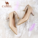 Camel/骆驼女鞋 正品 真皮时尚优雅酒杯鞋 高跟单鞋女A63862653