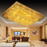 现代长方形客厅水晶灯吸顶灯大气豪华饭店酒店大堂吊灯0.8-1.5米