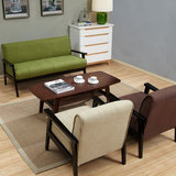 日式北欧设计师布艺沙发办公室单人双人三人小户型咖啡厅实木沙发