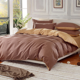 纯色简约全棉床上斜纹四件套ab款纯棉1.5/1.8m床笠床单被套2.0米