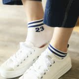 韩国二条杠袜子船袜低帮短袜女中筒袜学院风原宿袜子棒球袜韩版潮