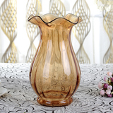 干花花瓶摆件玻璃客厅透明插花玻璃瓶小花瓶欧式餐桌水培水晶花瓶