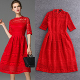 中长款结婚礼服敬酒服新娘 夏季时尚优雅气质修身显瘦连衣裙红色