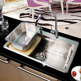 佳宝路高档子母盆 一体成型洗菜盆套餐7646D 厨房不锈钢单槽水槽