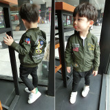 童装男童春秋夹克儿童韩版棒球服外套2-4-6周岁中小童上衣拉链衫