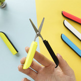 得力便携迷你折叠彩色剪刀钢笔式学生便携剪刀安全手工剪纸剪刀