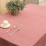 棉麻外贸 日式简约格子温馨 定做定制布艺花边餐桌布茶几布盖布