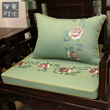 定做中式红木沙发坐垫  客厅实木沙发垫防滑 加厚棉麻亚麻餐椅垫