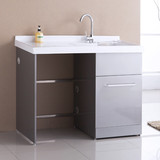 不锈钢洗衣柜 滚筒洗衣机柜 1-1.5米落地式浴室柜洗手盆
