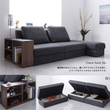 日式 布艺折叠沙发床 小户型办公室居家客厅沙发床 可收纳带储物