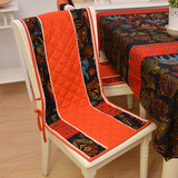 坐垫餐椅布艺连体加厚帆布办公室椅子方形棉麻防滑椅背座垫椅垫