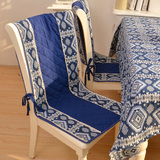 椅垫餐桌椅绗缝 拼布布艺坐垫座椅垫纳瓦霍艺术蓝防滑