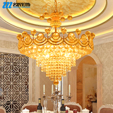 水晶灯餐厅灯吊灯简约现代创意金色客厅水晶吊灯圆形卧室吊灯灯具