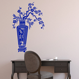 青花瓷花瓶墙贴纸 客厅玄关书房背景装饰中国风墙贴 创意青花贴纸